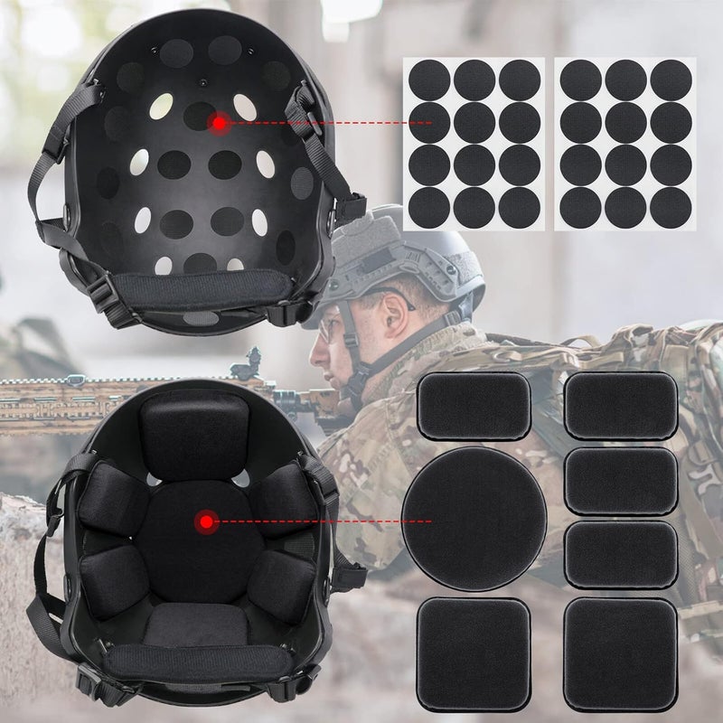 Aoutacc Universal Airsoft Helmet Padding, Replacement Foam Kits Set, Pads and Accessories for Fast/Mich/ACH/USMC/PASGT Helmets (Black) - Image 5